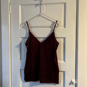 Burgundy Velvet Feel Tank Top